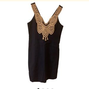 Lily Pulitzer navy/gold shift dress